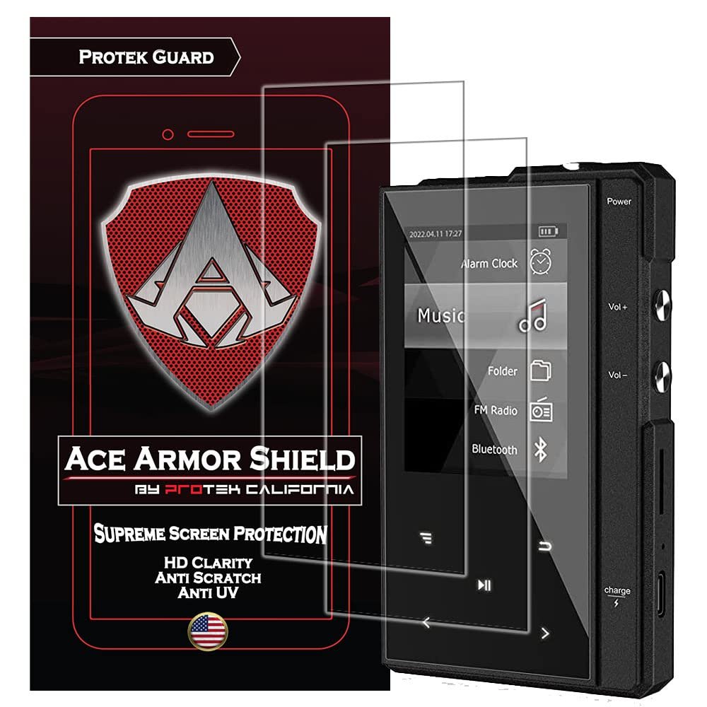 A ACE ARMOR SHIELD compatible with Phinistec Z6 portable music player Screen Protector 2 Pack