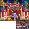10x8ft Red Circus Backdrop Amusement Park Tents Stratus Playground Carnival Carousel Kids Boy 1st Birthday Party Baby Shower view 1