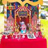 10x8ft Red Circus Backdrop Amusement Park Tents Stratus Playground Carnival Carousel Kids Boy 1st Birthday Party Baby Shower view 2