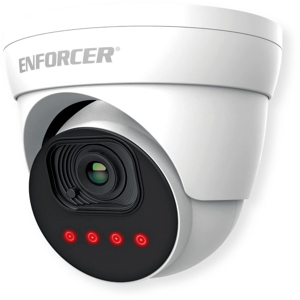 Seco-Larm EV-N2506-NW4WQ Enforcer 5MP Motorized IP Turret Camera, White; 1/2.7" CMOS Sensor; 2880 x 1620 Max Resolution; 2.8~12 mm Lens; WDR; 3DNR; IR Range up to 147 feet; PoE