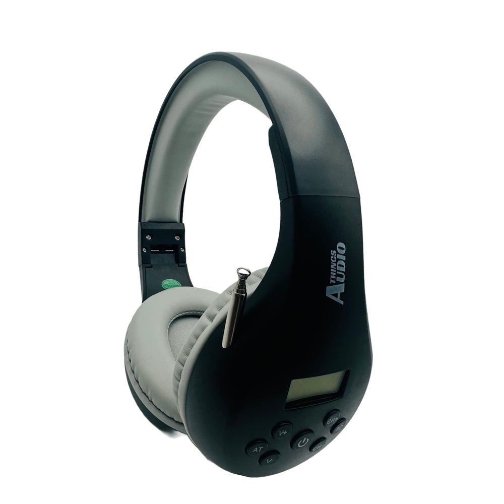 THINGS AUDIO Portable Personal FM Radio Headphones, Black & Gray