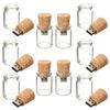 10 PCS Drift Bottle USB Flash Drive Memory Stick Transparent Glass Thumb Drive USB3.0 8GB (USB3.0 8GB) view 1
