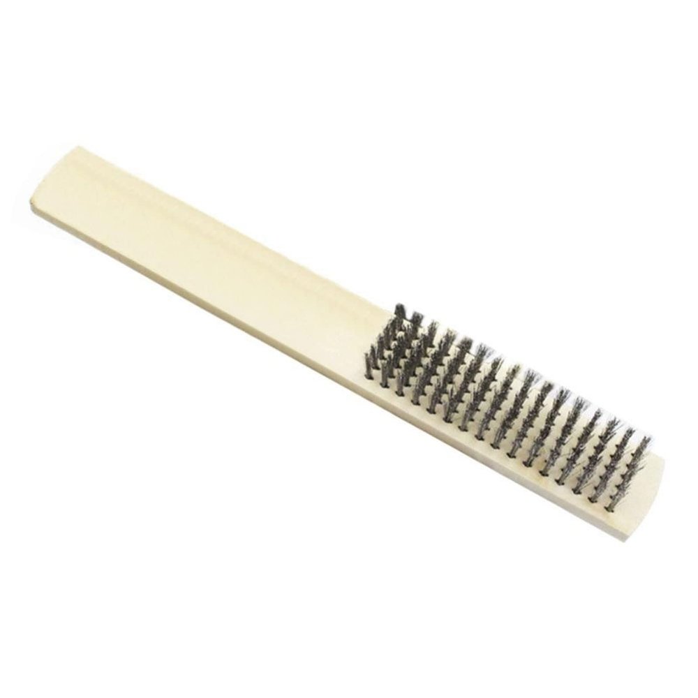 Stainless Steel Wire Brush Cleaner Wooden Handle Metal Surface Cleaning Paint Remover Rust Removal Scratch Polishing Brush