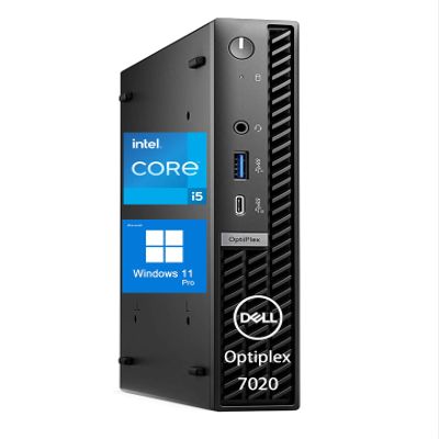 Dell OptiPlex 7020 Micro Form Factor Desktop, Intel Core I5-14500T (14 Core up to 4.8 GHz), 16GB DDR4 RAM, 256GB PCIe SSD, RJ-45 Ethernet, HDMI, WIFI6, Bluetooth, Windows 11 Pro, Black