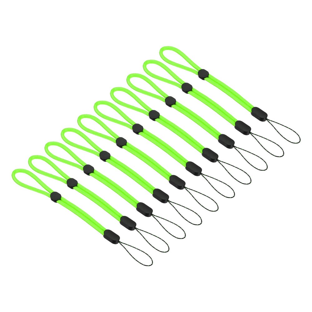 PATIKIL 200mm 8 Inch Hand Wrist Strap Lanyards, 20 Pcs Nylon Adjustable Wristlet String Cord for Cellphone Flashlight USB Key Chain Camera Bottom, Green
