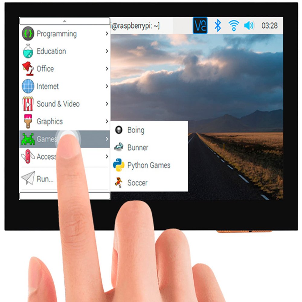 4.3inch DSI Touch LCD Display, 800 x 480 IPS Screen 5-Point Capacitive Touch, 160Viewing Angle, Adjustable Brightness Via Software, for Raspberry Pi 4B/3B+/3A+/3B/2B/B+/A+, Compute Module 4/3/3+