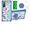 Case for VIVO Y76 5G Case Compatible with VIVO Y76 5G Phone Case Cover [with Tempered Glass Screen Protector][PC + TPU 2 in 1][Ring Support] [Gold Glitter+Luminous] JSL-SZH view 1