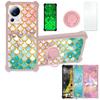 Case for Xiaomi Civi 3 Case Compatible with Xiaomi Civi 3 Phone Case Cover [with Tempered Glass Screen Protector][PC + TPU 2 in 1][Ring Support] [Gold Glitter+Luminous] JSF-YL view 1