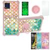 IMO Q5 Case Compatible with IMO Q5 Phone Case Cover [with Tempered Glass Screen Protector][PC + TPU 2 in 1][Ring Support] [Gold Glitter+Luminous] JSF-YL view 1