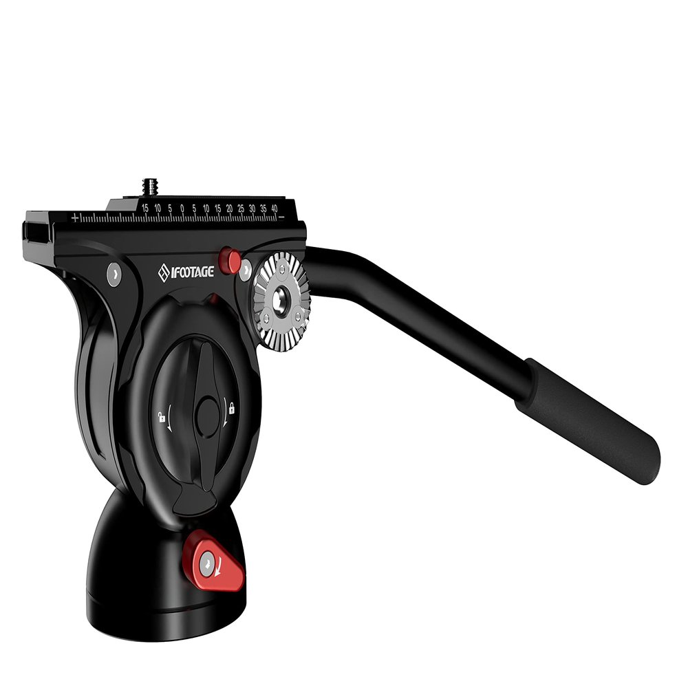 IFOOTAGE Komodo K5S Video Fluid Head,Cameras Tripod Fluid Head with Quick Release Plate, for Professional Photography, Content Creation, Vlogging and Video Production