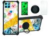 Case for Infinix Smart 6 Case Compatible with Infinix Smart 6 Phone Case Cover [with Tempered Glass Screen Protector][PC + TPU 2 in 1][Ring Support] [Gold Glitter+Luminous] JSH-SHS view 1