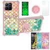 Case for Honor 70 Lite Case Compatible with Honor 70 Lite Phone Case Cover [with Tempered Glass Screen Protector][PC + TPU 2 in 1][Ring Support] [Gold Glitter+Luminous] JSF-YL view 1