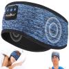 MUSICOZY Sleep Headphones Bluetooth Headband, Sleep Mask With Bluetooth Sleep Headphones, Sports Sleeping Headphones Sleep Earbuds with Ultra-Thin HD Stereo Speakers for Travel Workout, 2 Packs view 3