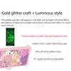 Case for Nokia C22 Case Compatible with Nokia C22 Phone Case Cover [with Tempered Glass Screen Protector][PC + TPU 2 in 1][Ring Support] [Gold Glitter+Luminous] JSF-DJS view 3