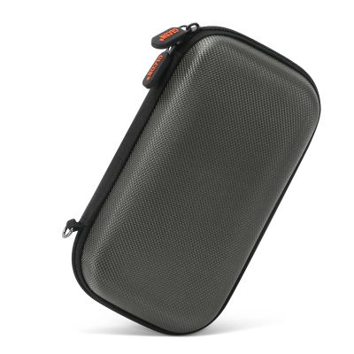 GLCON Dustproof Carrying Case Electronic Accessories Cable Organizer - Portable Small Travel Charger Case Power Bank Phone Pouch - Double Zippers Wallet Hard EVA Storage Carry Bag - Silver Grey