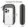 GLCON Dustproof Carrying Case Electronic Accessories Cable Organizer - Portable Small Travel Charger Case Power Bank Phone Pouch - Double Zippers Wallet Hard EVA Storage Carry Bag - Silver Grey view 3