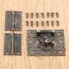 3pcs/kit Box Latch Hasp Clasp Hinges w/Screw Suitcase Cabinet Retro Bronze Jewelry Wooden Case Vintage Hardware view 3
