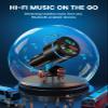 RIWUSI FM Transmitter for Car Bluetooth 5.3, [All-Metal] PD 30W & QC3.0 18W Fast Car Charger, Wireless FM Radio Car Kit Bluetooth Car Adapter, Noise Cancelling Hands-Free Call, Blue Light - Black view 4