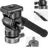 NEEWER Tripod Fluid Head with +/-10 Leveling Base(37mm Dia.), Metal Pan Tilt Head with Arca Type QR Plate, Telescopic Handle for Compact Video Camera DSLR Camera, Max Load 8.8lb/4kg, GM27 view 1