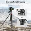 NEEWER Tripod Fluid Head with +/-10 Leveling Base(37mm Dia.), Metal Pan Tilt Head with Arca Type QR Plate, Telescopic Handle for Compact Video Camera DSLR Camera, Max Load 8.8lb/4kg, GM27 view 2