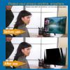 JC JCSKY 18-32 Inch Privacy Screen Filter Panel, Anti Scratch Computer Protector Film Monitor Frame Hanging 16:9/16:10 Data Confidentiality Shield, Blocks 96% UV and 65% Blue Light,25/27in 613x356mm view 2
