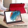 VODEFOX Case for Samsung Galaxy Tab A8 10.5'' 2022 Case, PU Leather Business Folio Flip Stand Cover Solid Color Stripe Design with Elastic Band for Galaxy Tab A8 10.5 inch [SM-X200/X205/X207] - Red view 4