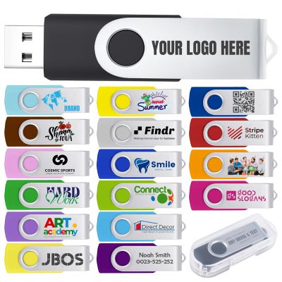 200 Pack 2GB Custom USB Flash Drive Customized USB Thumb Drive, Customizable USB Drive Logo Print Event Favors, Branding with JBOS Personalized Memory Stick 200pcs Multiple Color Choice