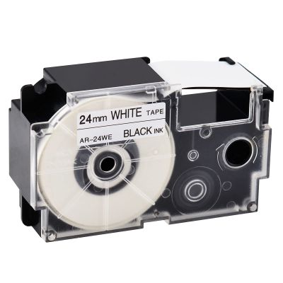 NineLeaf 20 Pack Compatible for XR-24WE XR24WE XR-24WE2S XR24WE2S 24mm 1'' Black on White Label Tape LT for EZ Label Printer CWL300 KL-430 KL-820 KL-7000 KL-7200 KL-8100 KL-8200 KL-C500