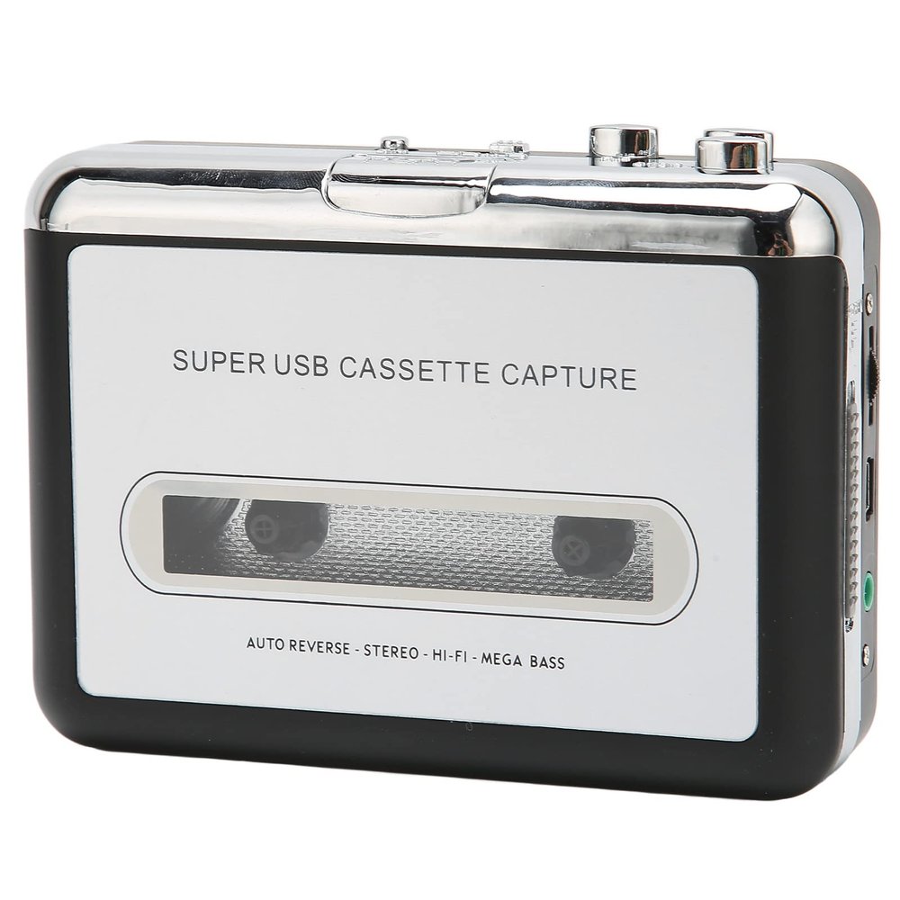 SYH&AQYE Portable Cassette Player, Lightweight Cassette Tape to MP3 CD Converter with HiFi Lossless Sound, USB Cassette Tape Player with Auto Reverse Sound Music for Laptops Computer