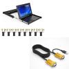 MT-VIKI 8 Port VGA KVM Console + 10ft VGA KVM Cable, DIP Switch, Push Button, Manual, Black view 1