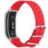 C2D JOY Canvas Nylon Bands Compatible with Garmin Vivosmart 5 tracker Replacement Bands withTransparent Case-Red view 1