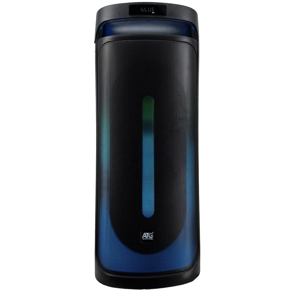 ATG Audio HiFi Bluetooth Party Speaker  120W Peak, Dual 6.5 Woofers + Horn Tweeter, Multicolor RGB Lighting, Remote & Rechargeable - FYREPRO660