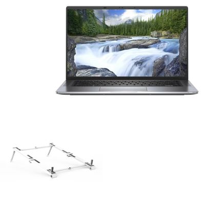BoxWave Stand and Mount Compatible with Dell Latitude 9520 - Pocket Aluminum Stand 3-in-1, Portable Multi Angle Viewing Riser - Metallic Silver