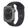 Apple Watch Series 8 (GPS+Cellular, 45mm) - Graphite Stainless Steel Case with Midnight Sport Band, M/L (Renewed) view 1