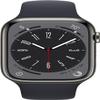 Apple Watch Series 8 (GPS+Cellular, 45mm) - Graphite Stainless Steel Case with Midnight Sport Band, M/L (Renewed) view 2