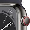 Apple Watch Series 8 (GPS+Cellular, 45mm) - Graphite Stainless Steel Case with Midnight Sport Band, M/L (Renewed) view 3