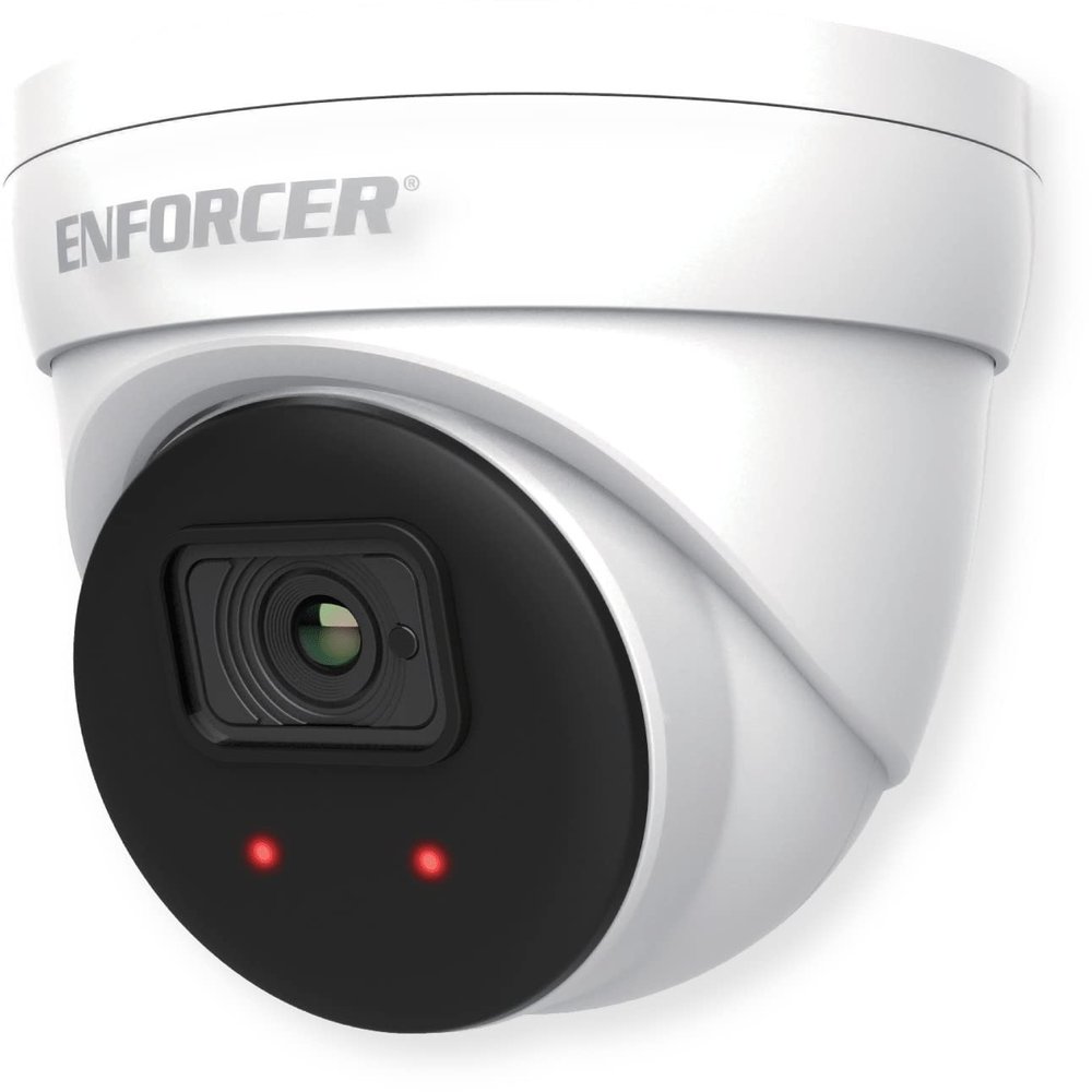 Seco-Larm EV-N2806-2W4WQ IP 4K (8MP) 2.8mm Turret Camera; 1/2.8" CMOS Sensor; 3840 x 2160 Max Resolution; WDR; 3DNR; ICR Sensitivity Adjustment; Smart IR; IR Range up to 98 feet; AI Support; White