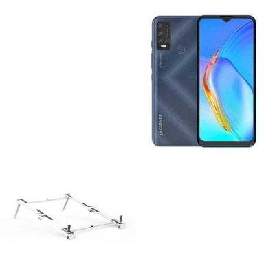 BoxWave Stand and Mount Compatible with Gionee P15 Pro - Pocket Aluminum Stand 3-in-1, Portable Multi Angle Viewing Riser - Metallic Silver