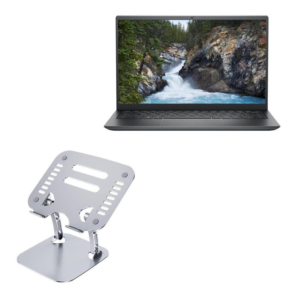 BoxWave Stand and Mount Compatible with Dell Vostro 15 (3510) - Executive VersaView Laptop Stand, Ergonomic Adjustable Viewing Angle Metallic Riser - Metallic Silver