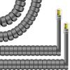 NECABLES 2Pack Phone Cord for Landline Telephone Handset Cord Curly Coiled Phone Cable RJ9 4P4C Male to Male Gray view 1