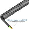 NECABLES 2Pack Phone Cord for Landline Telephone Handset Cord Curly Coiled Phone Cable RJ9 4P4C Male to Male Gray view 4