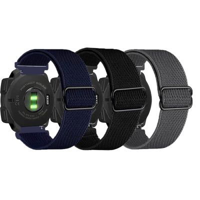 3 Packs Stretchy Nylon Bands Compatible with Garmin Instinct/Instinct 2 Solar/Instinct 3 45mm, 22mm Sport Breathable Wristband for Garmin Instinct Tactical/Solar/Tide/EsportsBlack/Gray/Blue