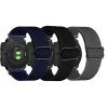 3 Packs Stretchy Nylon Bands Compatible with Garmin Instinct/Instinct 2 Solar/Instinct 3 45mm, 22mm Sport Breathable Wristband for Garmin Instinct Tactical/Solar/Tide/EsportsBlack/Gray/Blue view 1