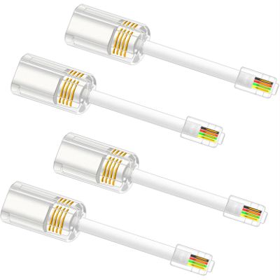 NECABLES 4Pack Phone Cord Detangler for Landline Telephone Handset Cord Detangler for Desk Phone RJ9 4P4C Male to Female White
