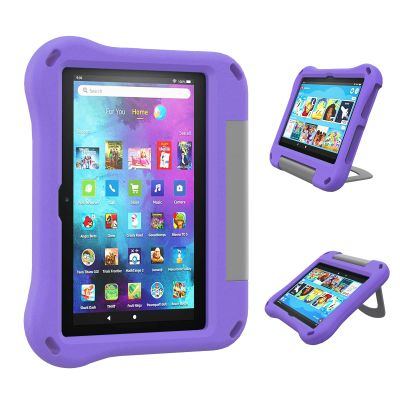 All-New H D 8 Case, Tablet 8 Case for Kids(12th Generation, 2022 Release/10th Generation, 2020 Release) -Auorld Lightweight Shockproof Case with Handle for All-New 8 inch Tablet -Purple
