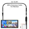 18 Pin Extension Cable Cord for Monitor Display of Backup Camera System Rear Side View Reverse Camera Car Video Extension Wire AV Extension Cable for RV Trailer Camper Truck Bus (5m/16.4ft) view 2