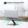 RIWUCT Foldable Laptop Stand, Height Adjustable Ergonomic Computer Stand for Desk, Aluminum Portable Laptop Riser Notebook Mount Compatible with MacBook Pro Air, HP, Dell 10-16" (Gray) view 3