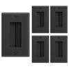 Iwillink Brush Wall Plate (5 Pack), Cable Pass Through Insert for Wires, Single Gang Cable Access Strap, Wall Socket for HDTV, Home Theater Systems - Black view 1