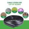 10ft Floor Cable Cover Heavy Duty PVC Cord Cover Wire Cover to Prevent Trip Hazard for Home Office or Outdoor(10ft, Black) view 3