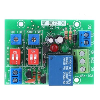 Fafeicy Infinite Cycle ON Off Relay Module with Timer Low Power Switch for DC 12V